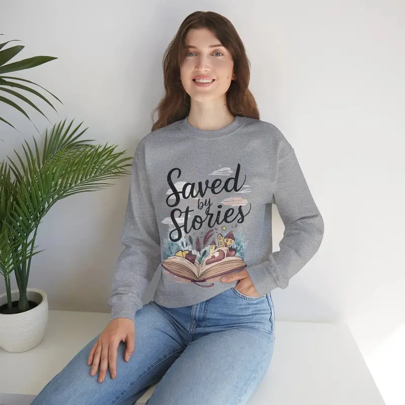 Saved By Stories Ultra Cotton Crewneck Sweatshirt 14