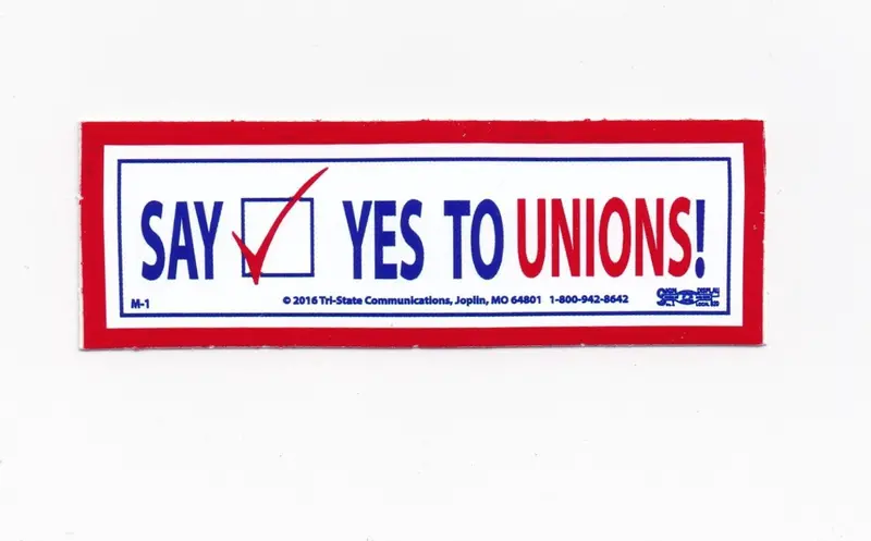 'Say Yes To Unions' Hard Hat Sticker #M1 1