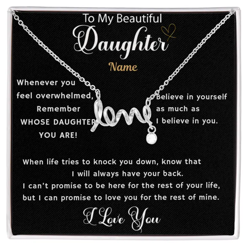 Scripted Love Necklace For Daughter With Artwork Swapper 1