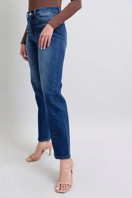 Seam Detail Straight Judy Blue Jeans With Pockets 4