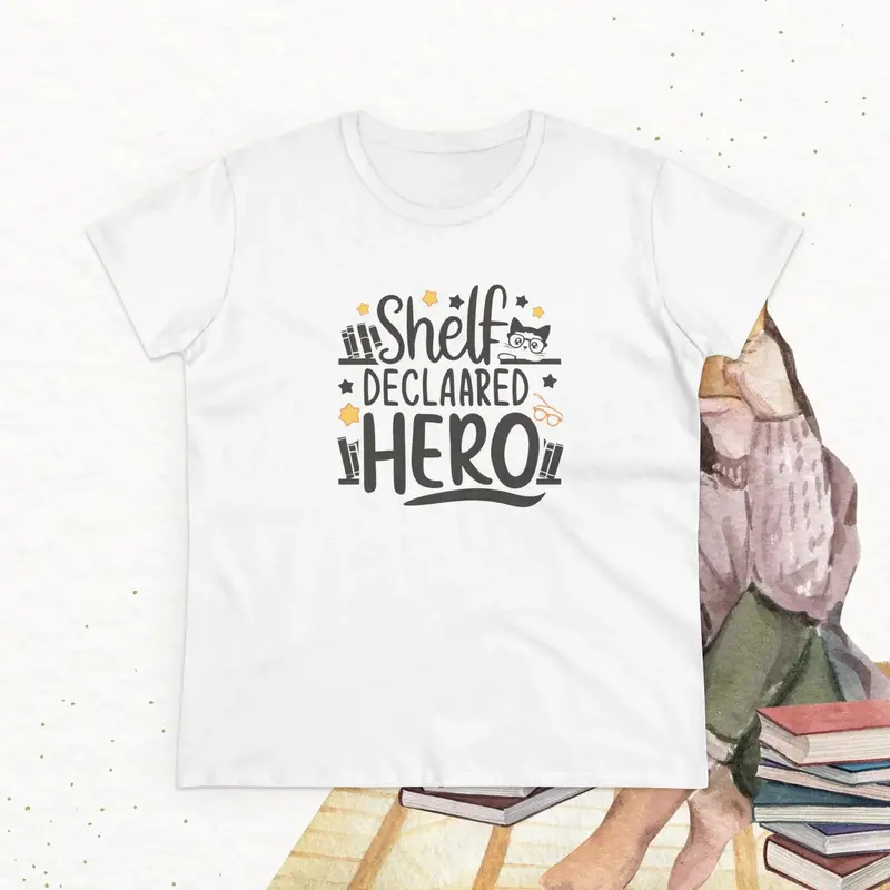 Self Declared Hero Book Lovers Women T-Shirt 7