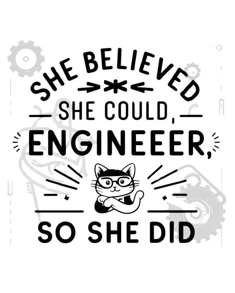 She Belive She Could Engineer Cotton T-Shirt 2