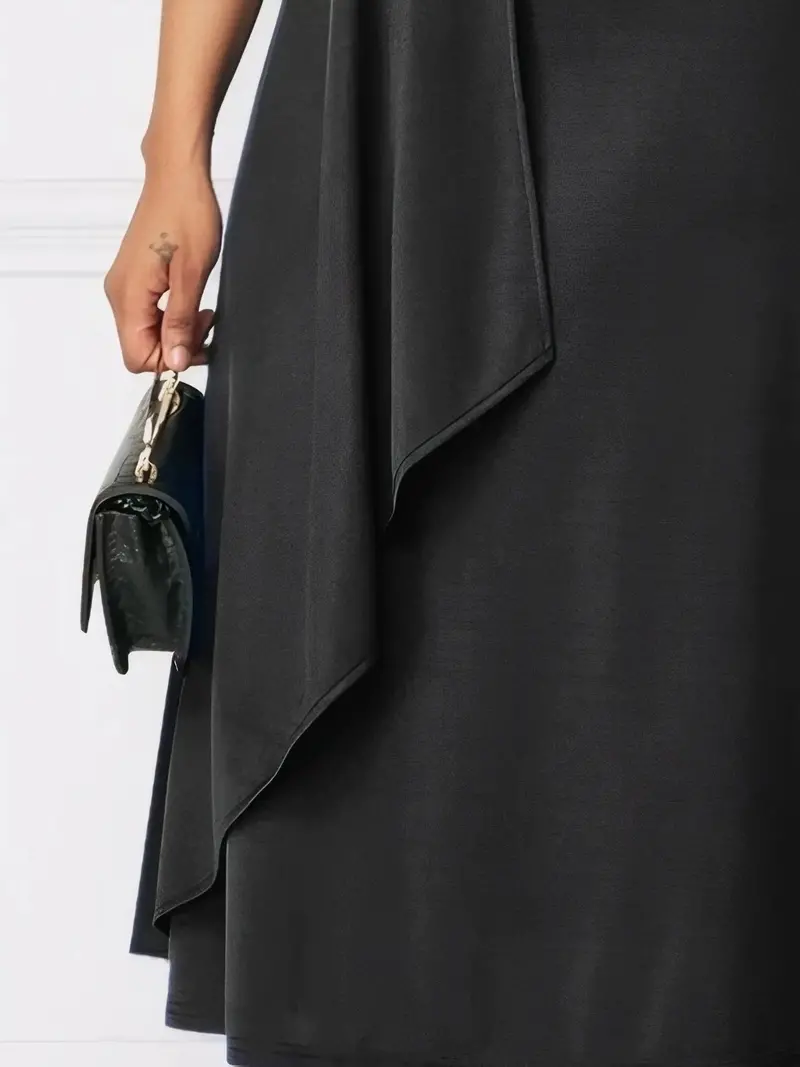 Short Sleeve Midi Wrap Dress With Belt Detail 7