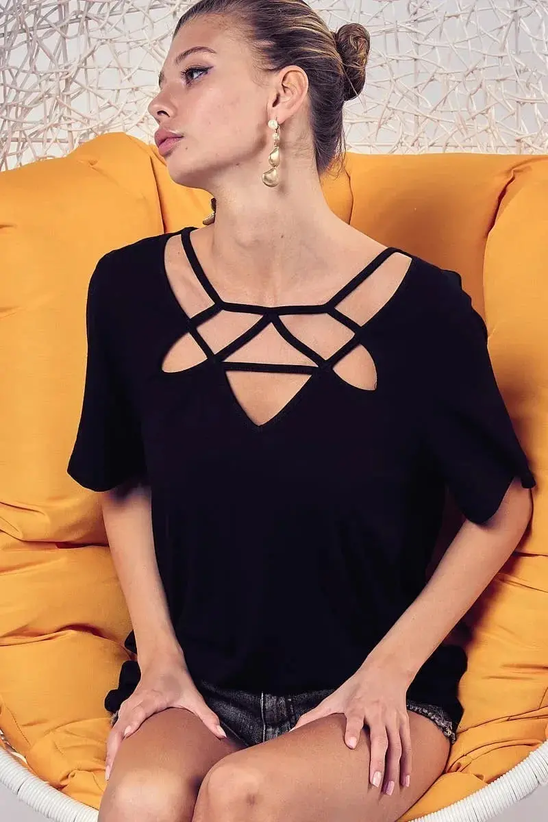 Silky Knit Top With Front Details 2