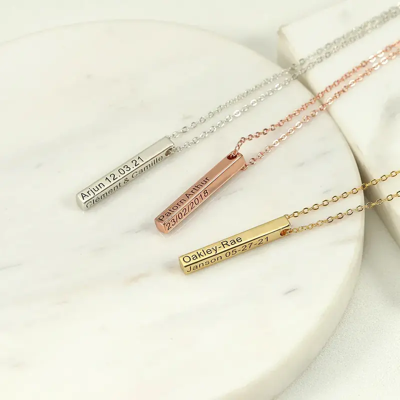 Simple Atmosphere Can Be Customized Name Design All-Match Necklace 2