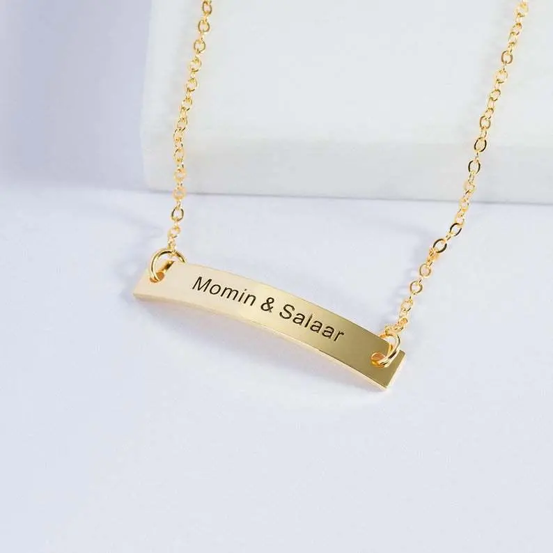 Simple Atmospheric Rectangular Brand Can Be Customized Name Design All-Match Bracelet 1