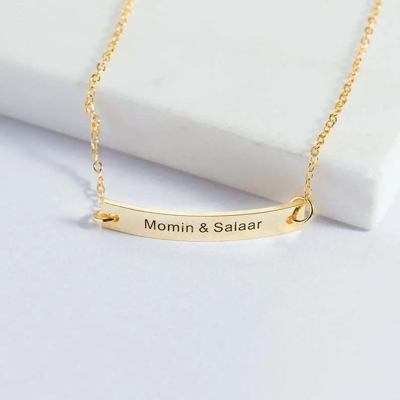 Simple Atmospheric Rectangular Brand Can Be Customized Name Design All-Match Bracelet 3