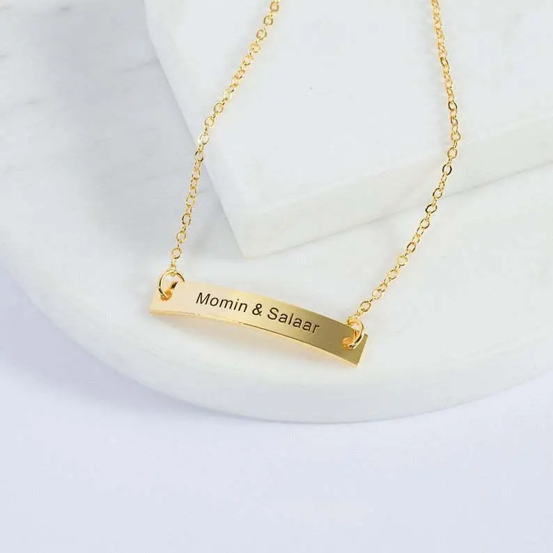 Simple Atmospheric Rectangular Brand Can Be Customized Name Design All-Match Bracelet 4