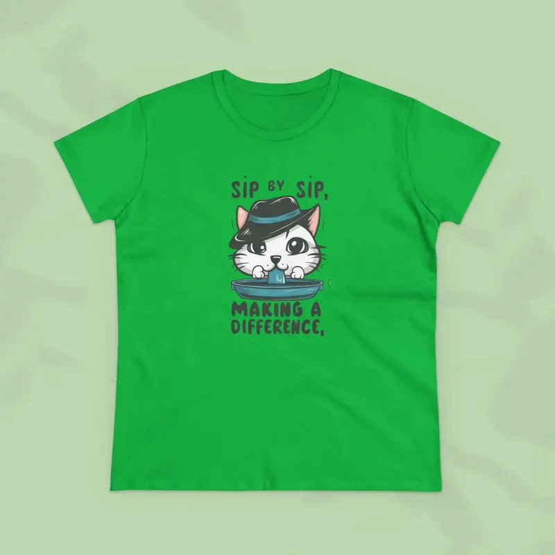 Sip By Sip Make Difference Cotton Women Tees 10