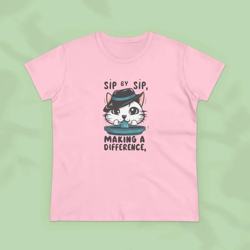 Sip By Sip Make Difference Cotton Women Tees 12