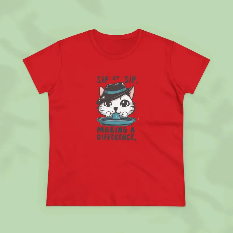 Sip By Sip Make Difference Cotton Women Tees 14