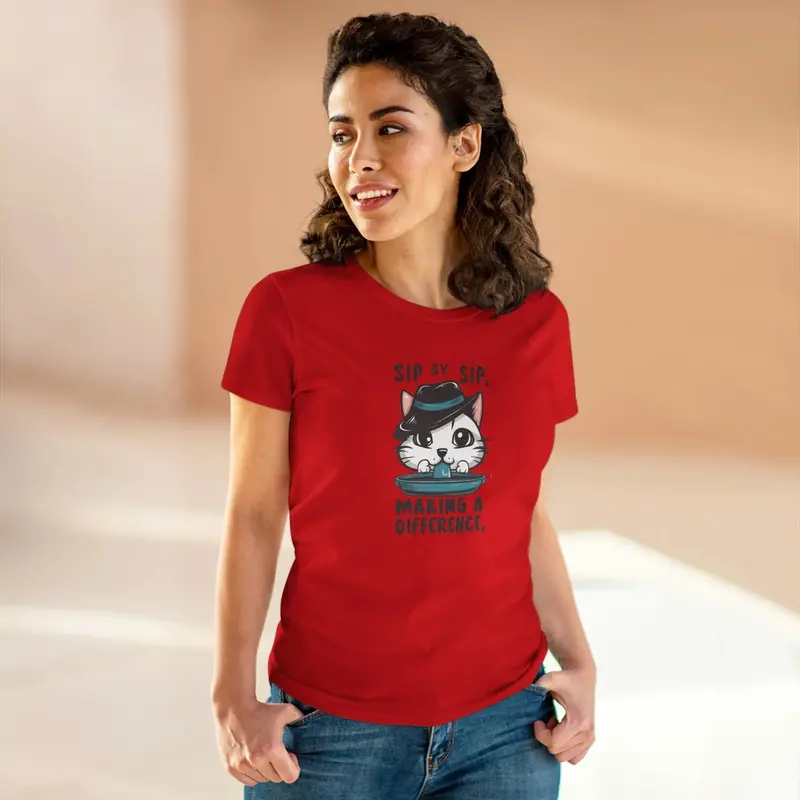 Sip By Sip Make Difference Cotton Women Tees 15