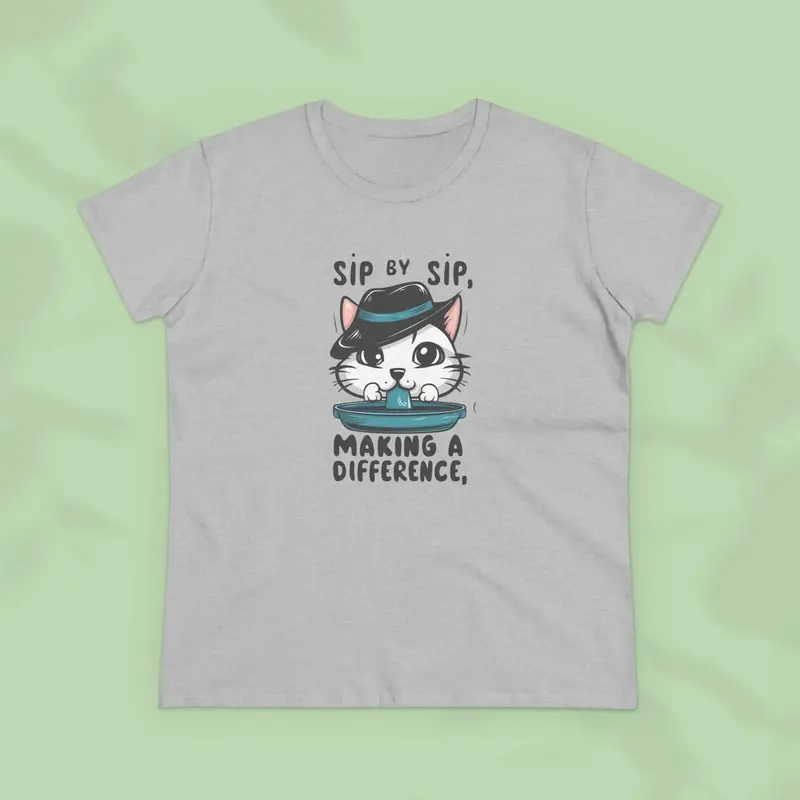 Sip By Sip Make Difference Cotton Women Tees 16