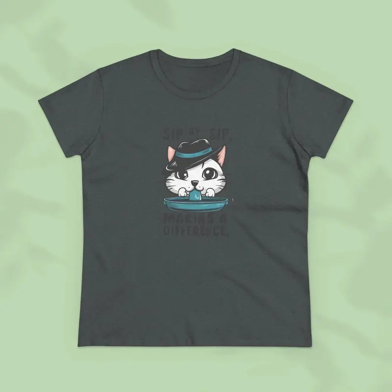 Sip By Sip Make Difference Cotton Women Tees 18