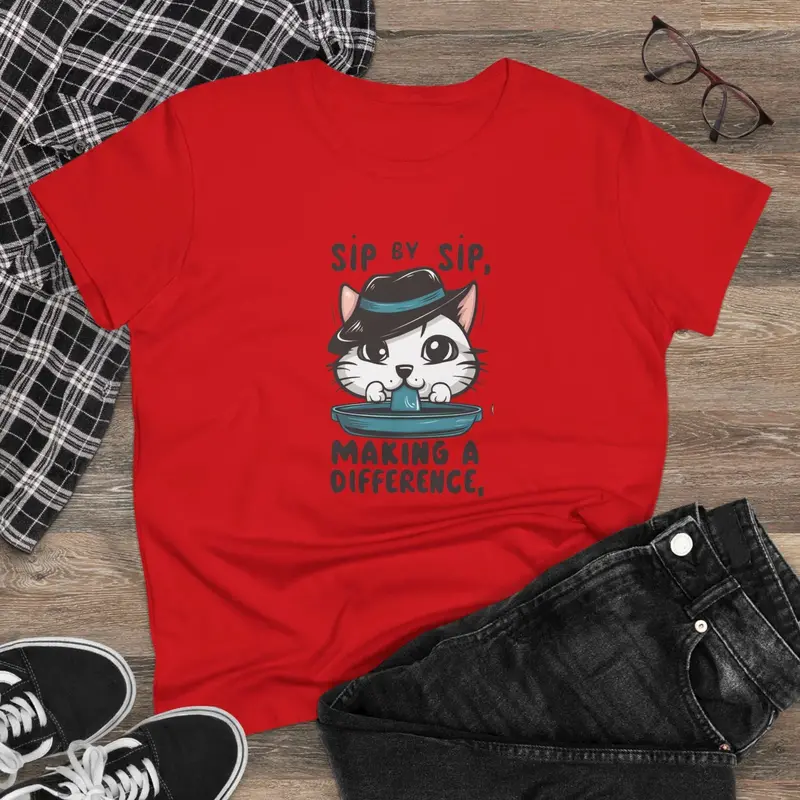 Sip By Sip Make Difference Cotton Women Tees 4