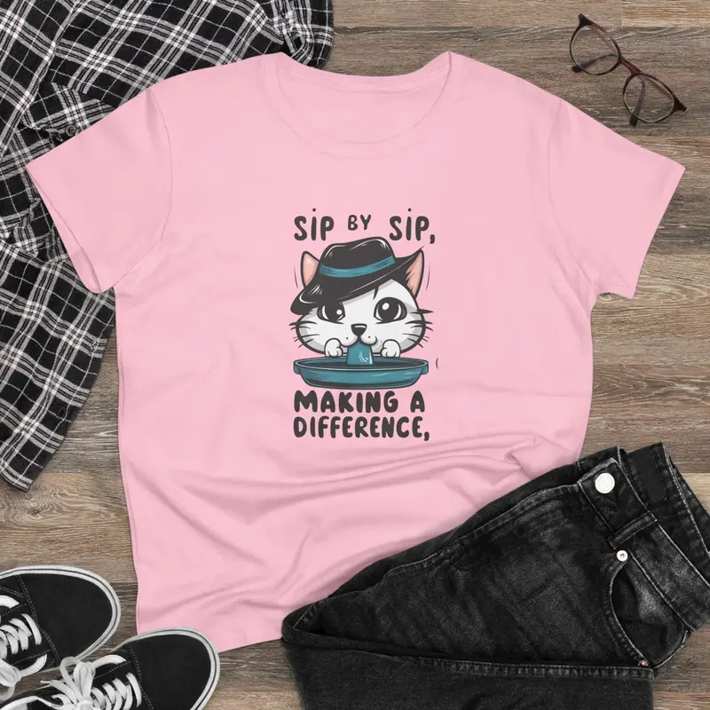 Sip By Sip Make Difference Cotton Women Tees 6