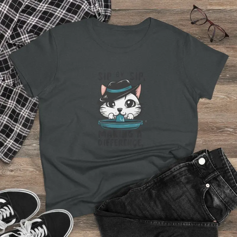 Sip By Sip Make Difference Cotton Women Tees 6