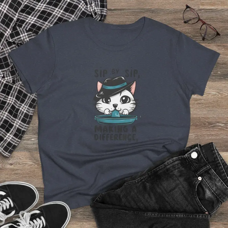 Sip By Sip Make Difference Cotton Women Tees 7