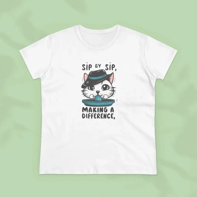 Sip By Sip Make Difference Cotton Women Tees 8