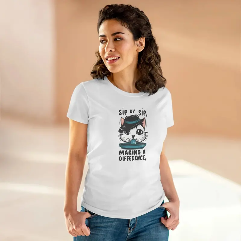 Sip By Sip Make Difference Cotton Women Tees 9