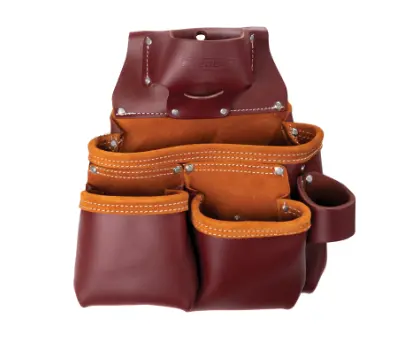 Sitegear Sitepro 3-Pouch Pro Leather Tool Bag With Tape Holder #51-15018-Db 1