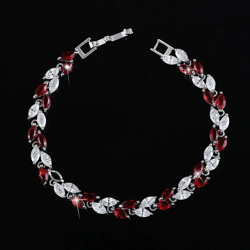 Small Leaf Zircon Bracelet 2