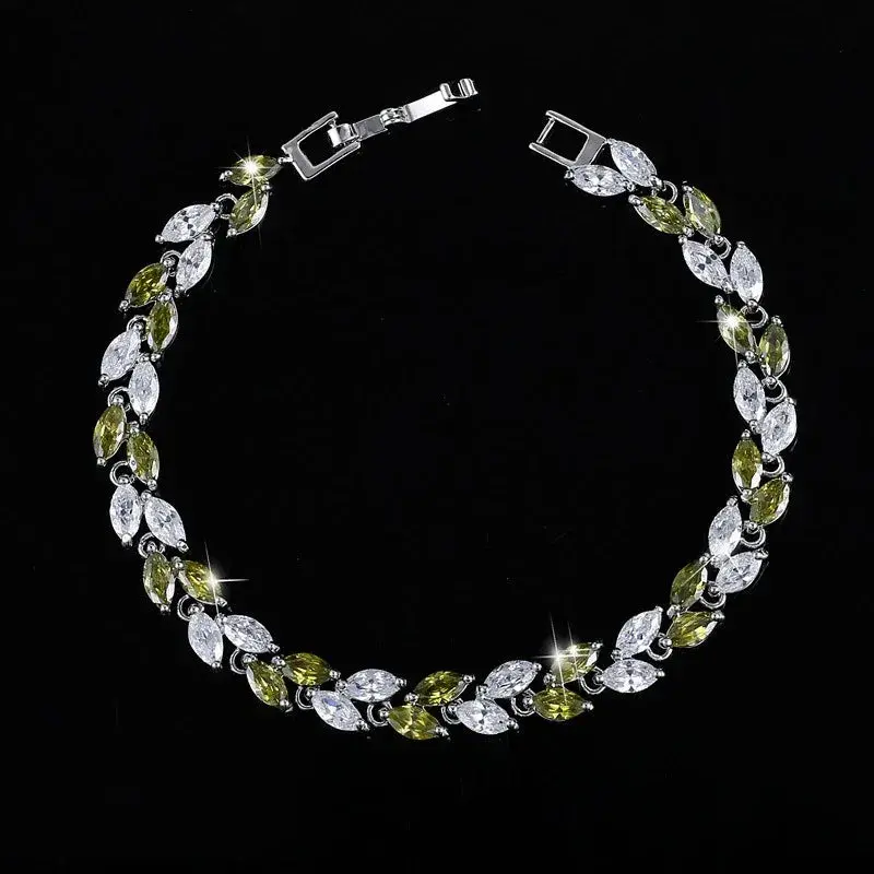 Small Leaf Zircon Bracelet 3
