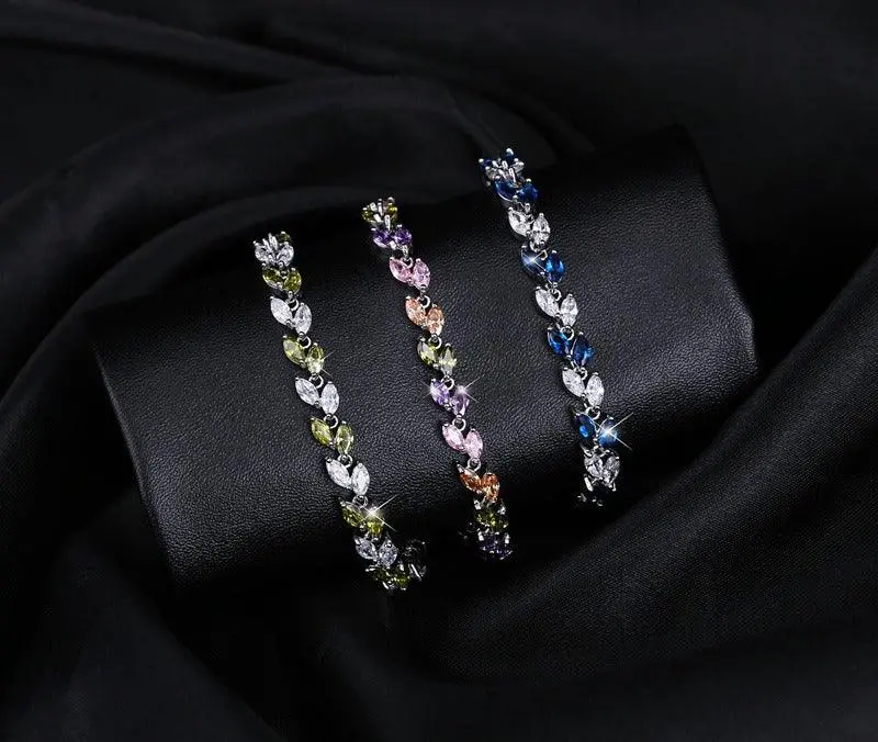 Small Leaf Zircon Bracelet 3