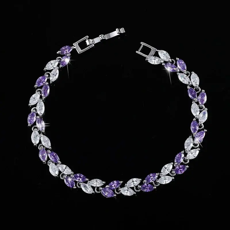 Small Leaf Zircon Bracelet 5