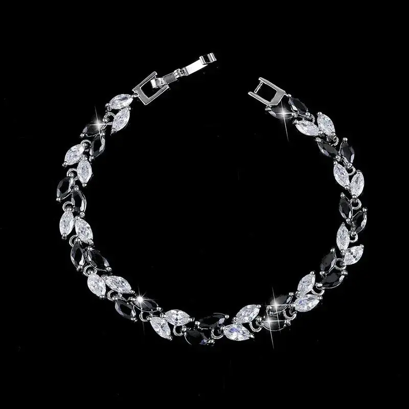 Small Leaf Zircon Bracelet 6