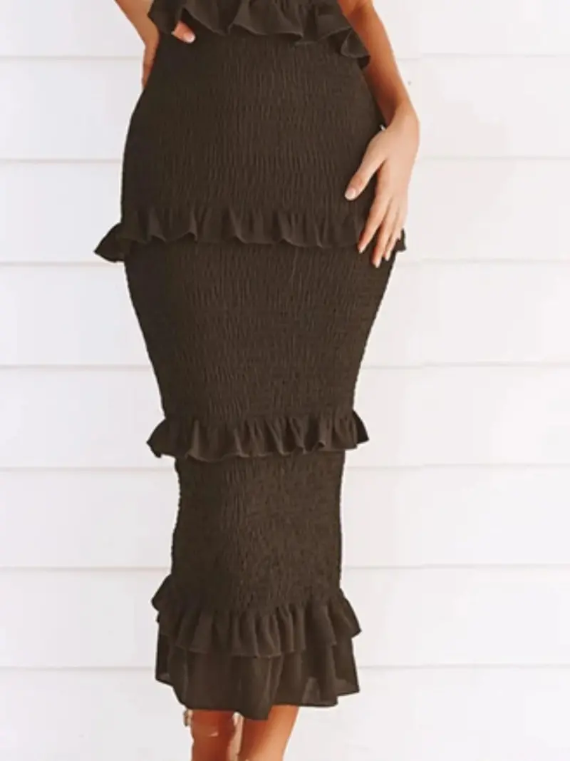 Smocked Ruffled Midi Cami Dress 6