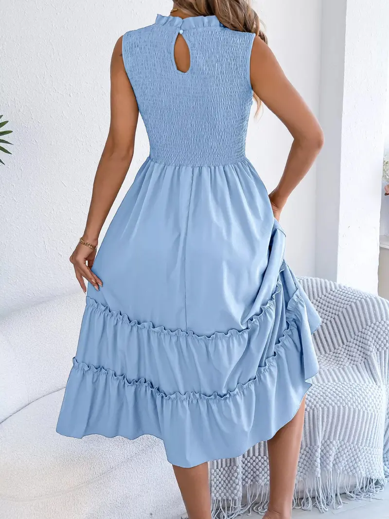 Smocked Sleeveless Tiered Dress 13