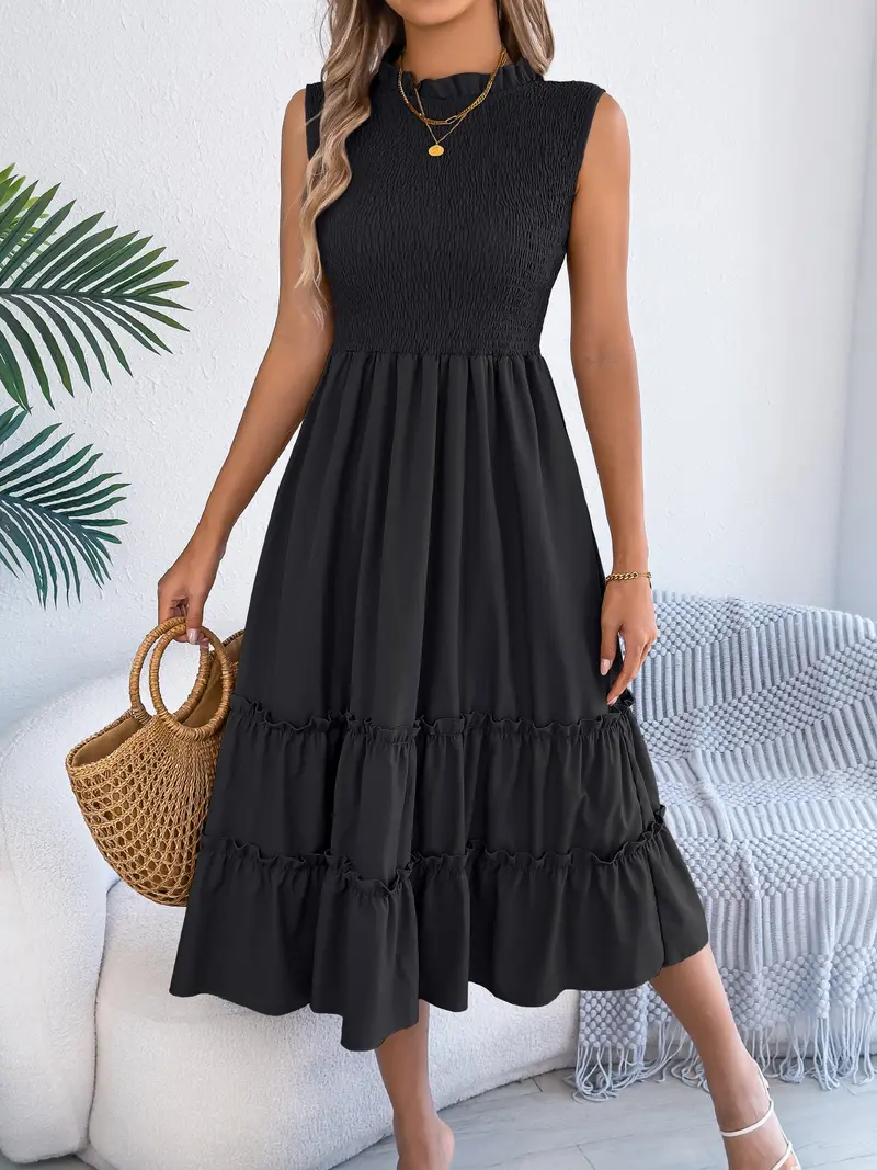 Smocked Sleeveless Tiered Dress 14