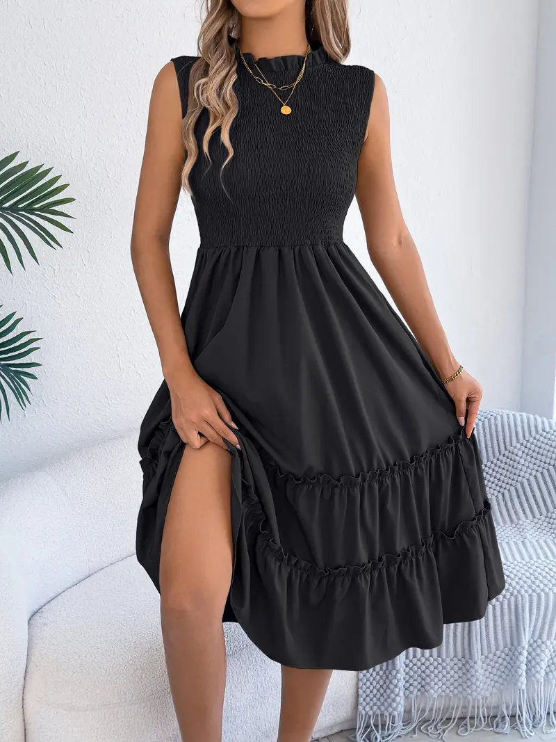 Smocked Sleeveless Tiered Dress 15