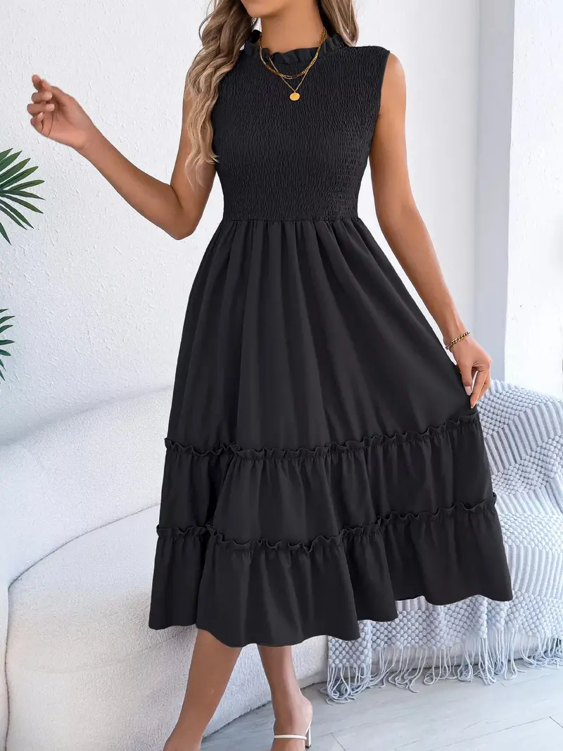 Smocked Sleeveless Tiered Dress 16