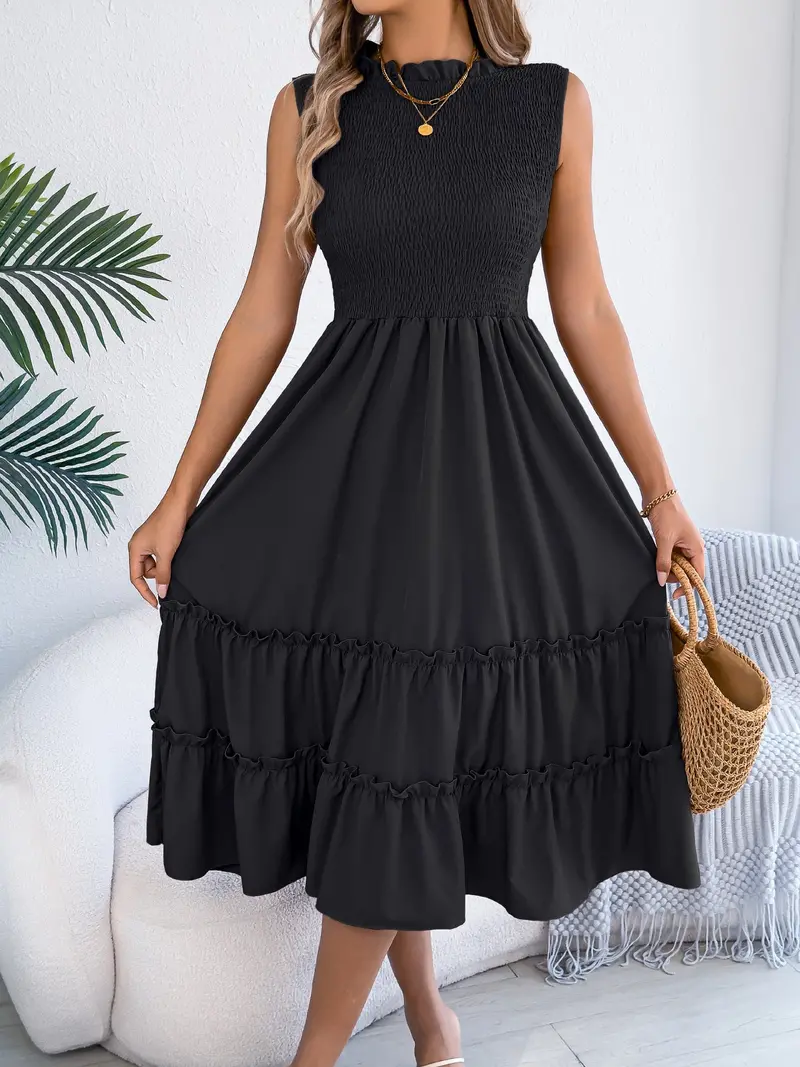 Smocked Sleeveless Tiered Dress 17