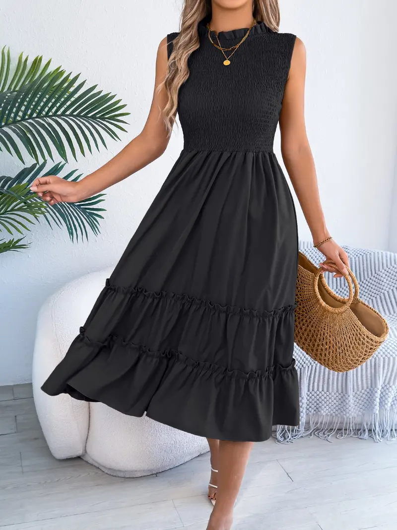 Smocked Sleeveless Tiered Dress 18
