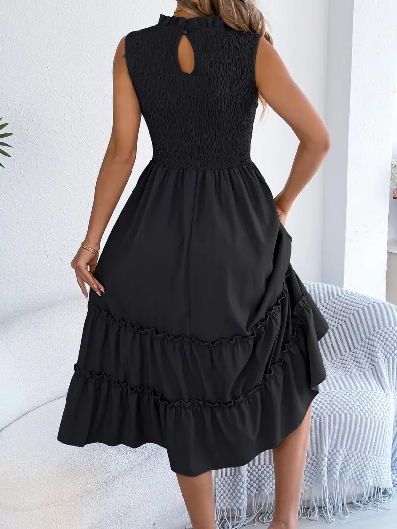 Smocked Sleeveless Tiered Dress 19