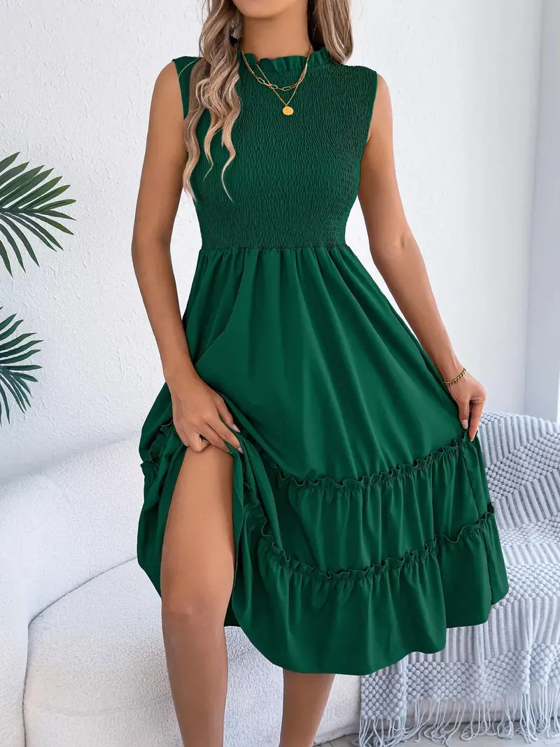 Smocked Sleeveless Tiered Dress 2