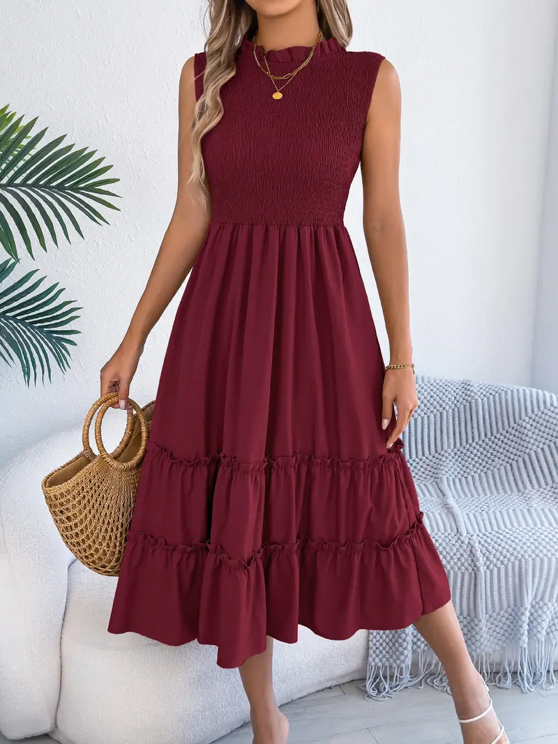 Smocked Sleeveless Tiered Dress 20