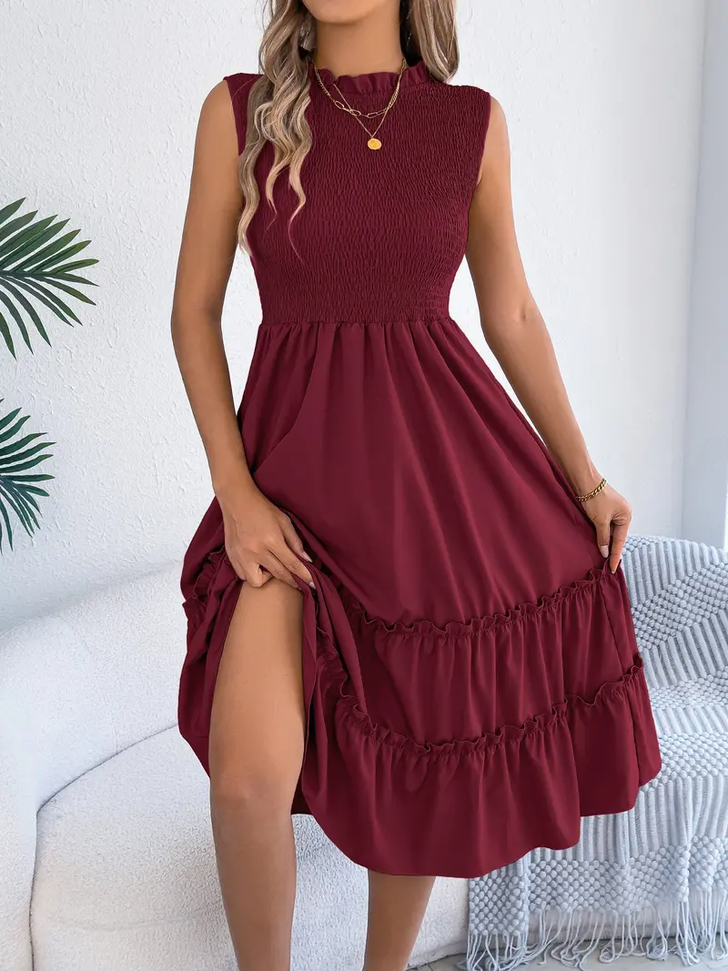 Smocked Sleeveless Tiered Dress 21