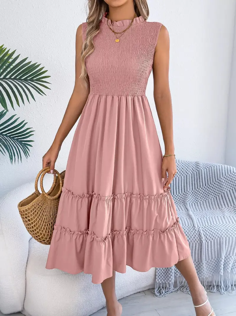 Smocked Sleeveless Tiered Dress 21