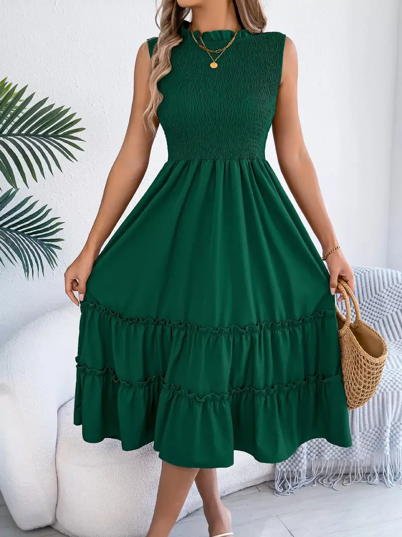 Smocked Sleeveless Tiered Dress 3