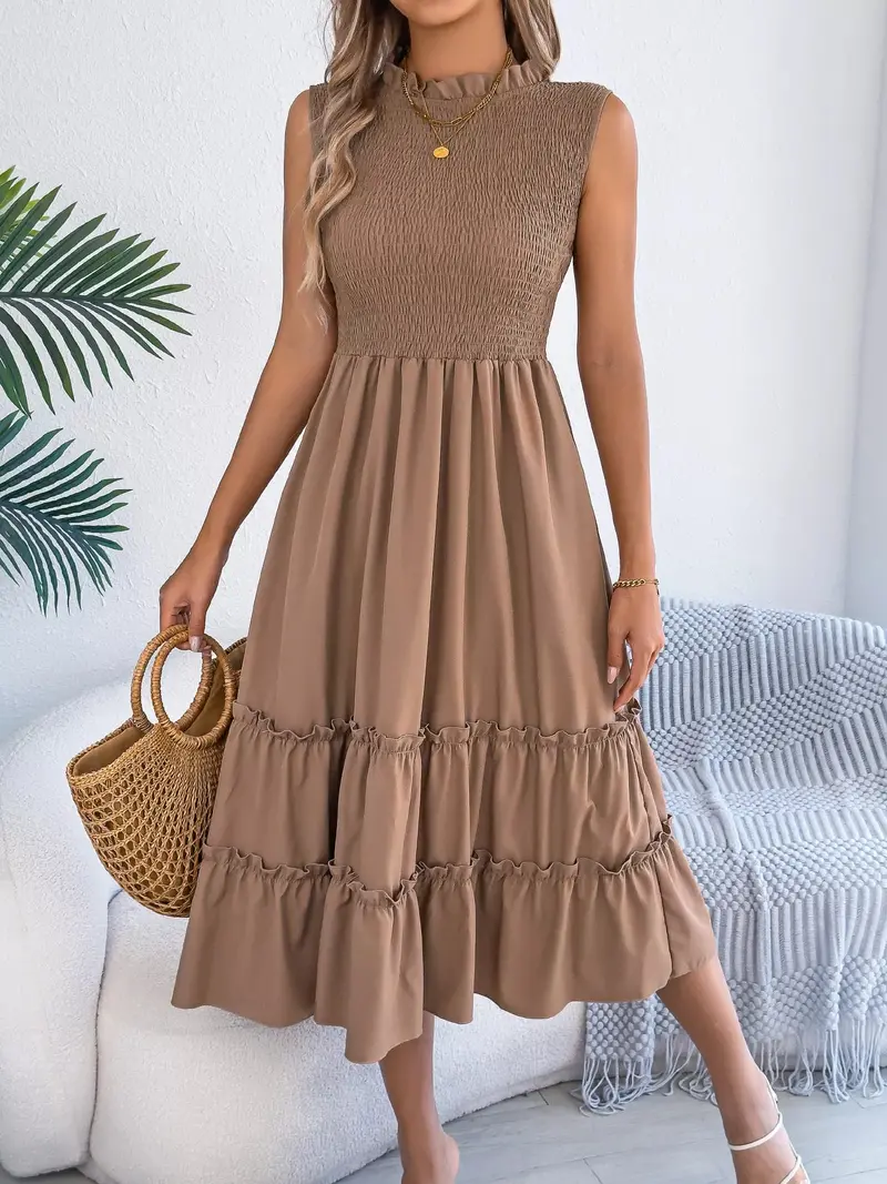 Smocked Sleeveless Tiered Dress 6