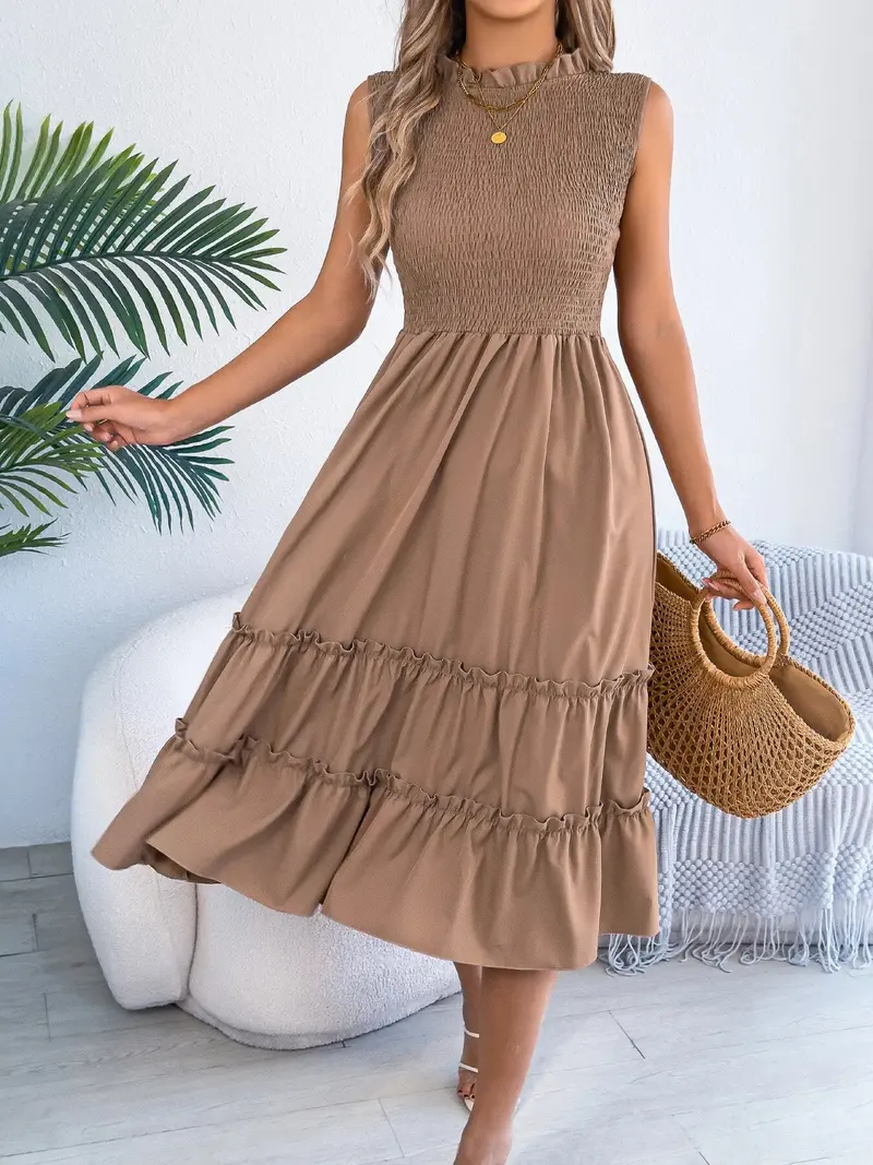 Smocked Sleeveless Tiered Dress 8