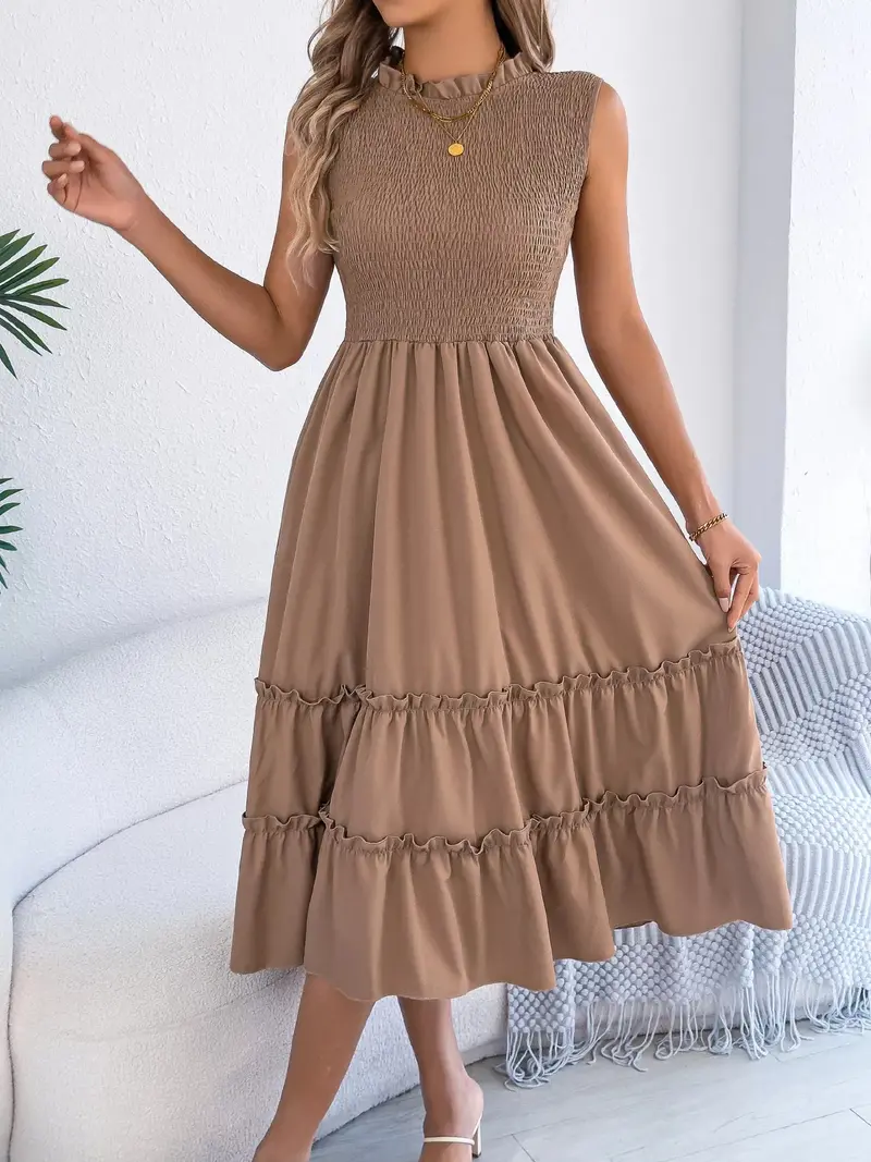 Smocked Sleeveless Tiered Dress 9