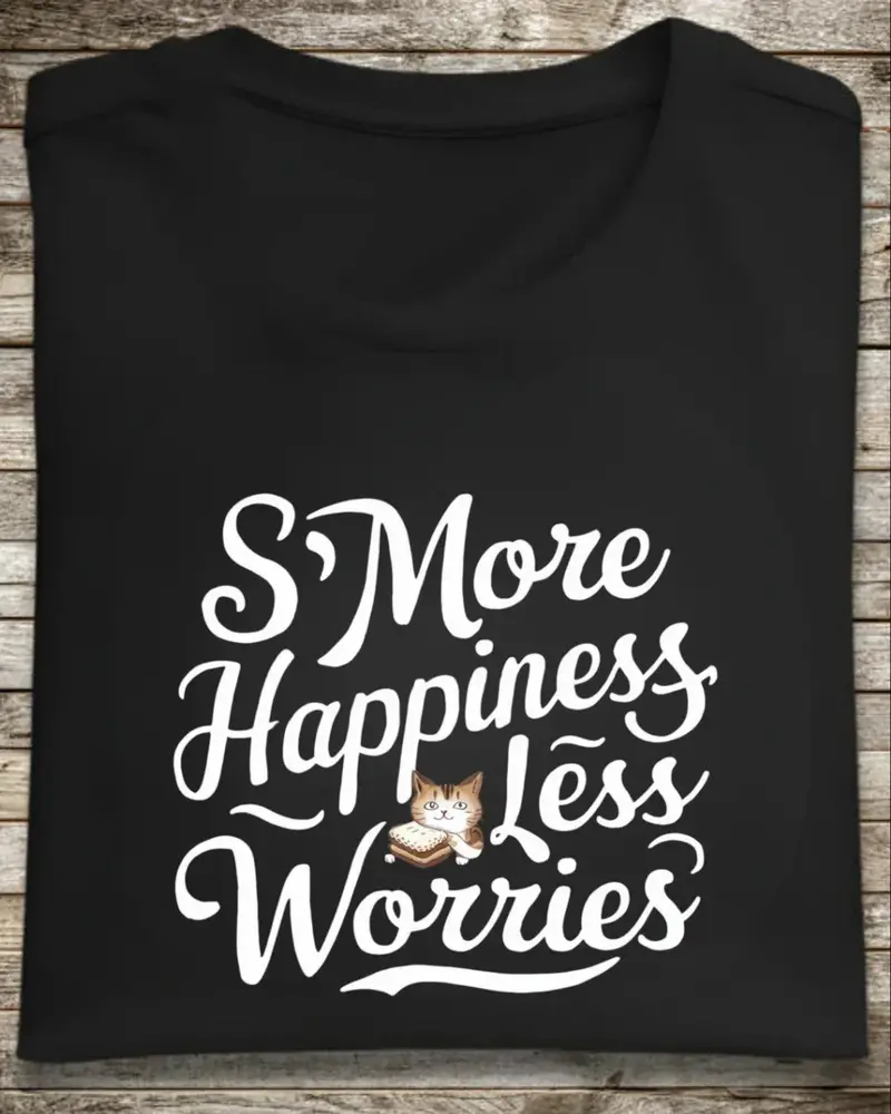S'more Happines Less Worries Cotton T-Shirt 1