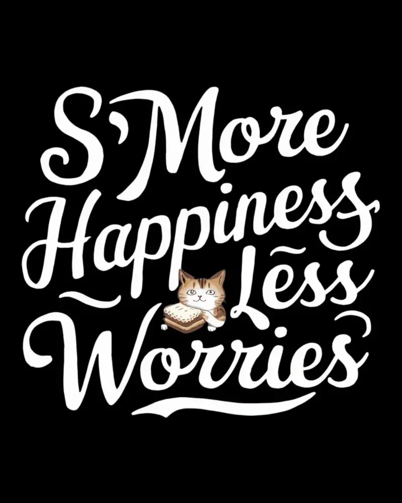 S'more Happines Less Worries Cotton T-Shirt 2