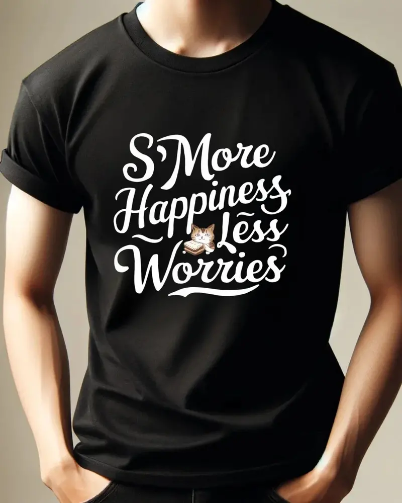 S'more Happines Less Worries Cotton T-Shirt 4