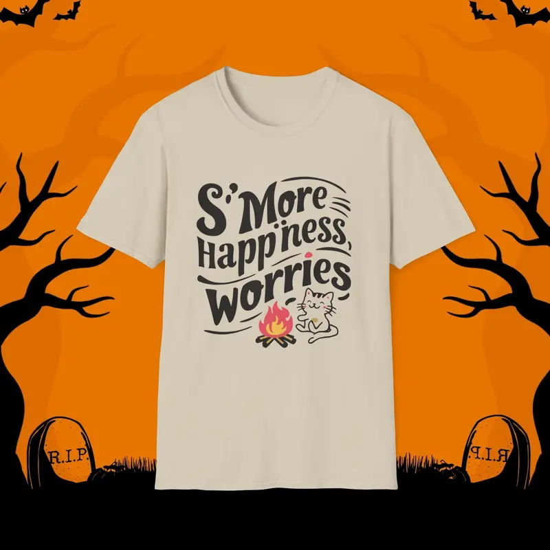 S'more Happiness Chocolate Marshmallow Cotton Men Tee 12